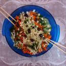 Salada de Cogumelo Enoki com Pepino e Cenoura