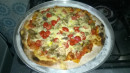 Pizza de Berinjela com Tomate Seco e Mussarela