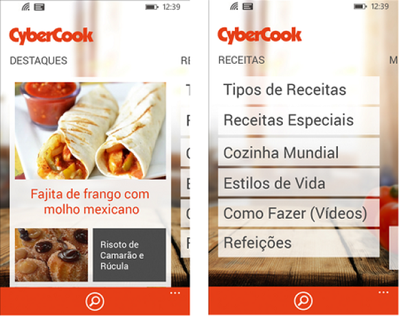 Aplicativo CyberCook para Windows Phone | CyberCook