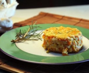 Torta de Milho Verde, Cenoura e Agrião