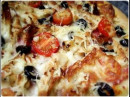 Pizza de Frango, Bacon e Tomates Cereja