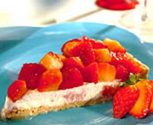 Torta light de ricota e morango