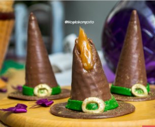 Chapéu de Bruxa de Chocolate e Doce de Leite