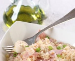 Risoto de presunto e palmito