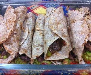 Burritos com Guacamole e Carne
