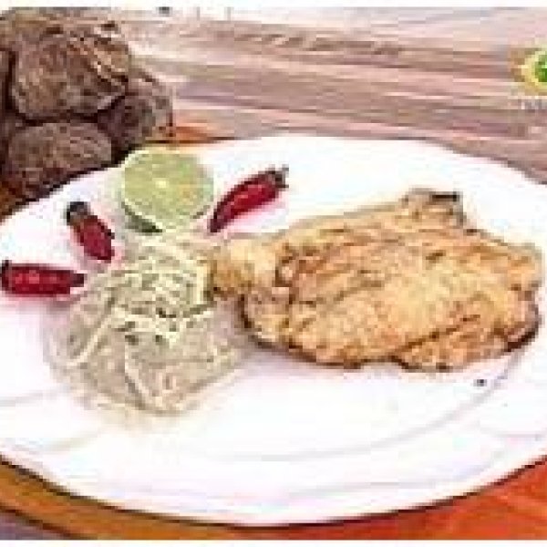 Receita de Tilápia no Fubá com Purê de Cará CyberCook