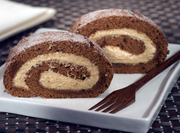 Rocambole de chocolate com café Rocambole de chocolate com café