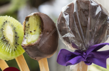 Pirulito de Kiwi com Chocolate