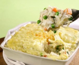 Arroz de Forno com Cenoura e Ervilha