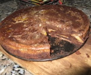 Bolo de chocolate e banana