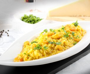 Risoto de Camarão e Açafrão