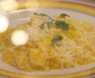 Risoto de Camarão com Abóbora e Queijo