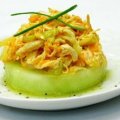 Fatia de melão com salpicão de frango