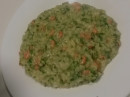 Risoto com Pesto de Rúcula e Camarão