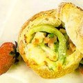sanduíche aberto de presunto e queijo