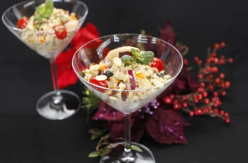 Salada de cuscuz marroquino com legumes