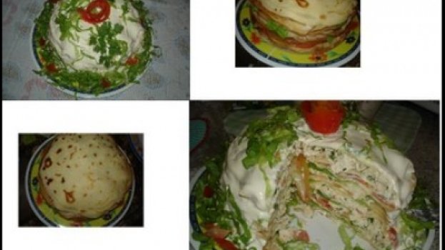 Salada de Panqueca com Frango