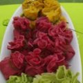Panquecas em forma de flores com cores variados!