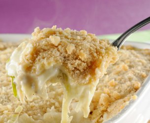 Gratinado de Batatas ao Creme de Alho-poró e Sardinha