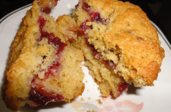 Muffin Recheado com Geleia de Hibisco sem Glúten e sem Lactose