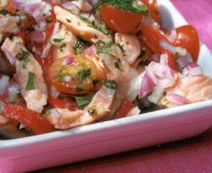 Ceviche de Salmão e Linguado