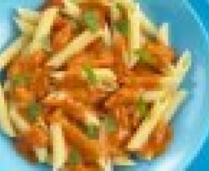 Penne com Camarão Flambé