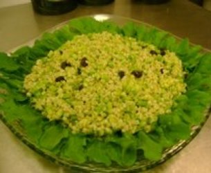 Cevadinha com abobrinha e pesto de couve
