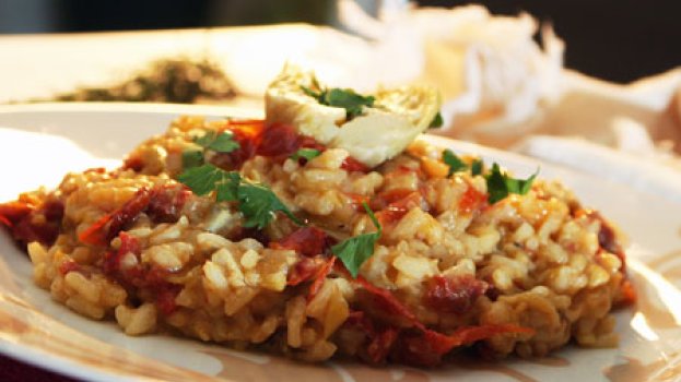 Risoto de Alcachofra com Tomate Seco