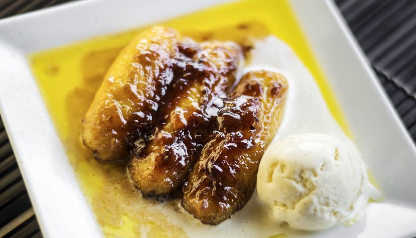 Banana Flambada com Sorvete Banana Flambada com Sorvete