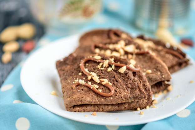 Crepioca de Chocolate com Amendoim Crepioca de Chocolate com Amendoim