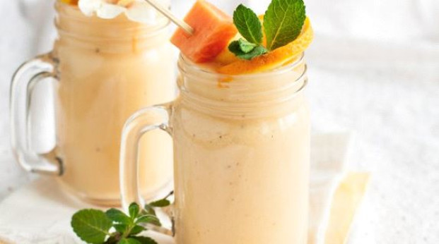 Frozen de Mamão e Iogurte Frozen de Mamão e Iogurte