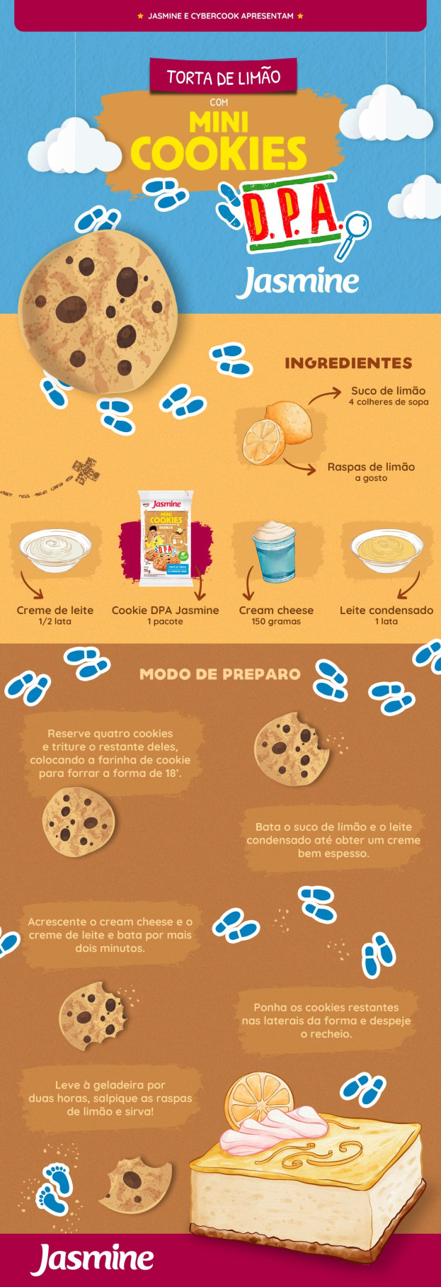 Receita ilustrada de Torta de Limão