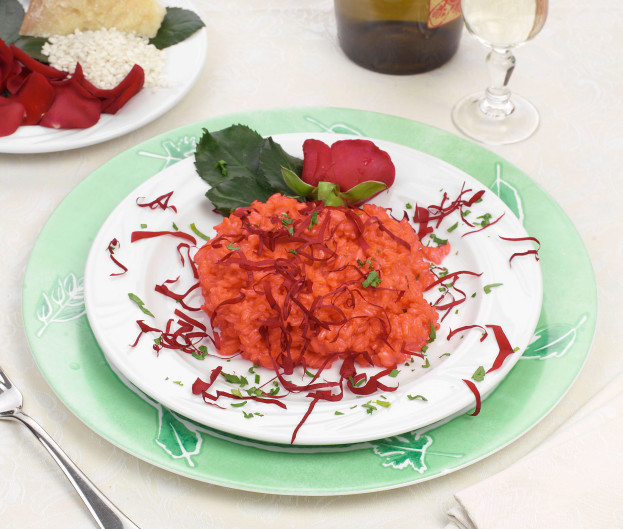 Risoto de Abóbora com Pétalas de Rosa e Papoula Risoto de Abóbora com Pétalas de Rosa e Papoula