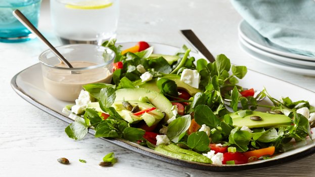 Salada de Agrião e Pêra com Molho Asiático