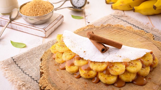 Banana frita com doce de leite Banana frita com doce de leite