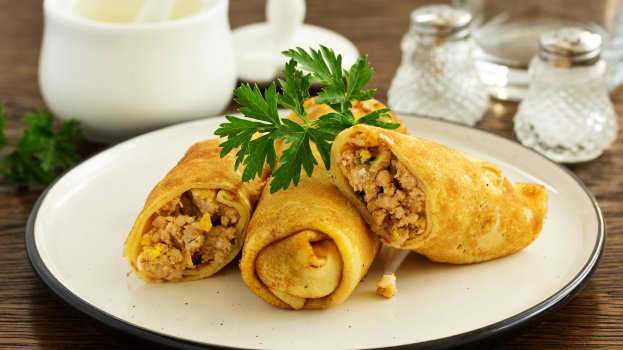 Panqueca de grão-de-bico Panqueca de grão-de-bico