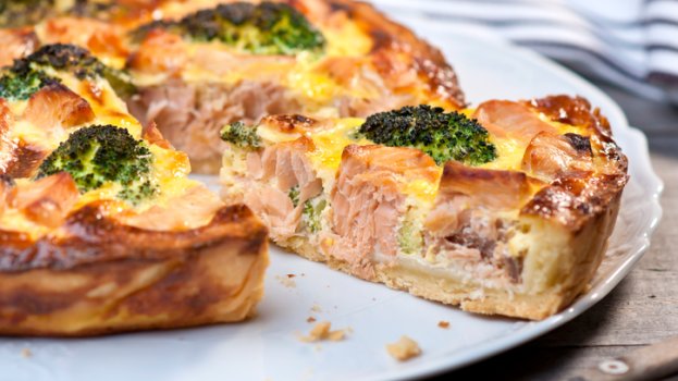 Quiche de Salmão com Brócolis Quiche de Salmão com Brócolis