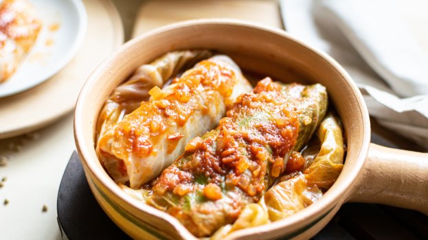 Charutinhos de repolho vegetarianos Charutinhos de repolho vegetarianos