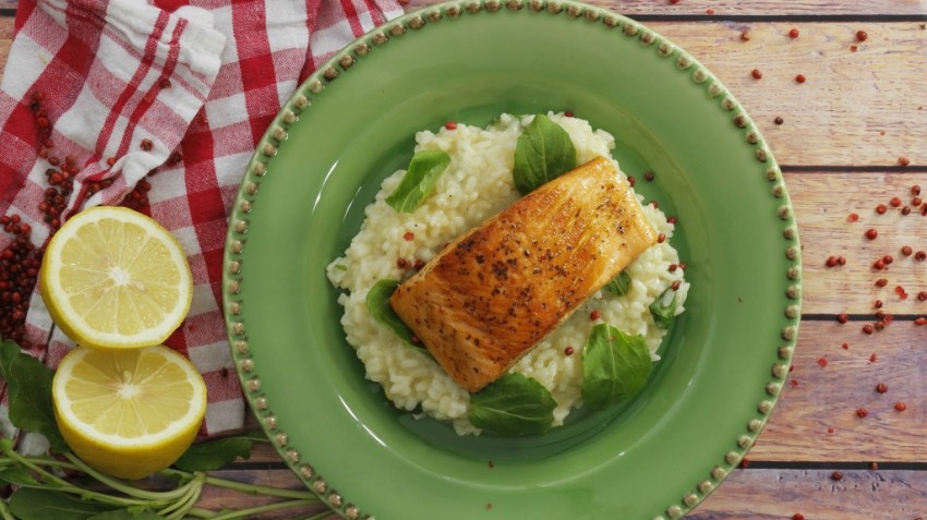 Salmão com Risoto de Limão Siciliano