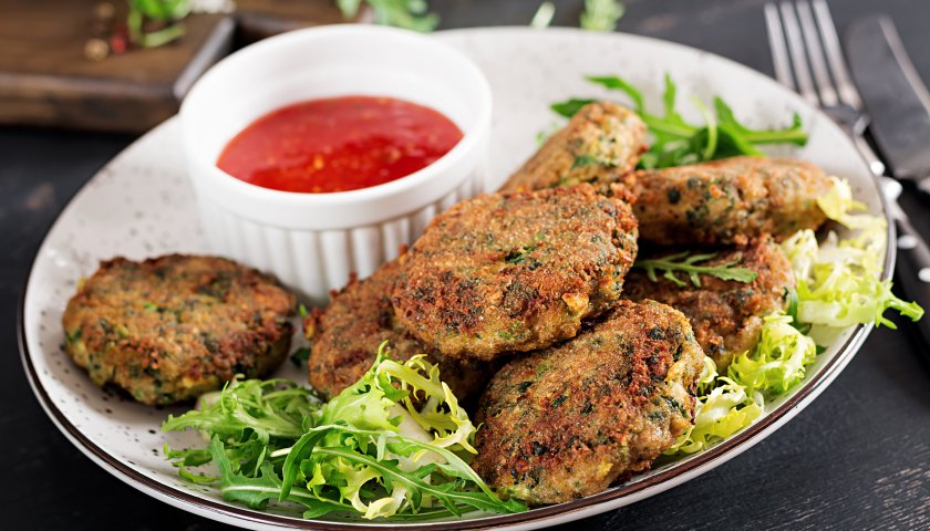 Bolinho de arroz com espinafre