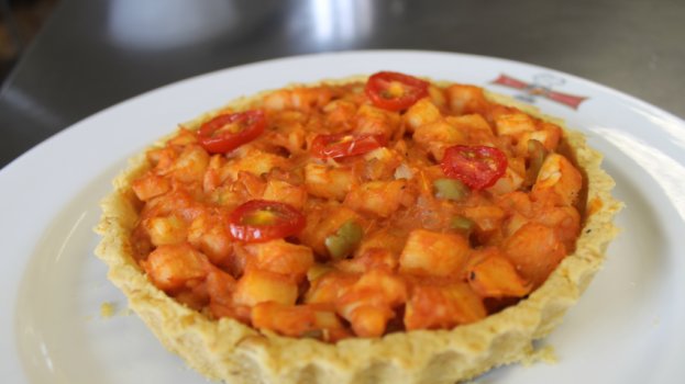 Torta de Palmito com Massa de Grão de Bico