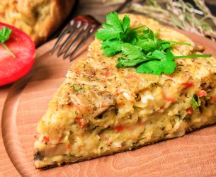 Torta de repolho e presunto