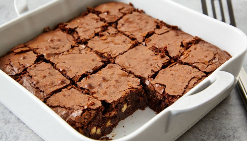 brownie de chocolate em pó