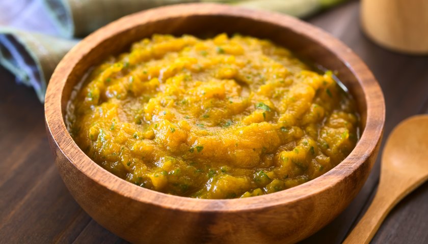 Purê de Abóbora com Leite de Coco Purê de Abóbora com Leite de Coco