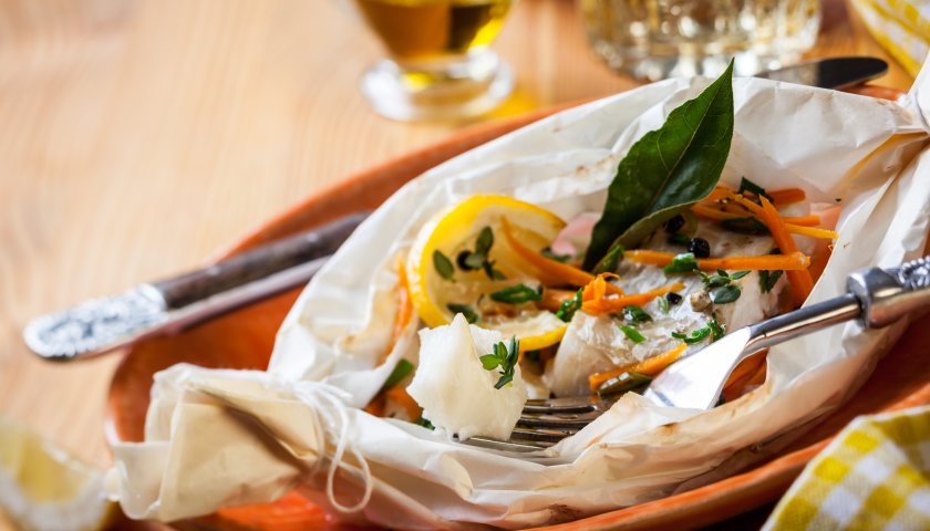 Peixe com Legumes no Papelote