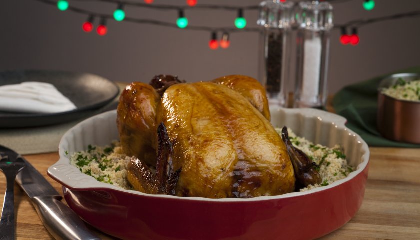 Frango Assado Recheado com Farofa