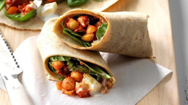 wrap picante de grão-de-bico/cybercook